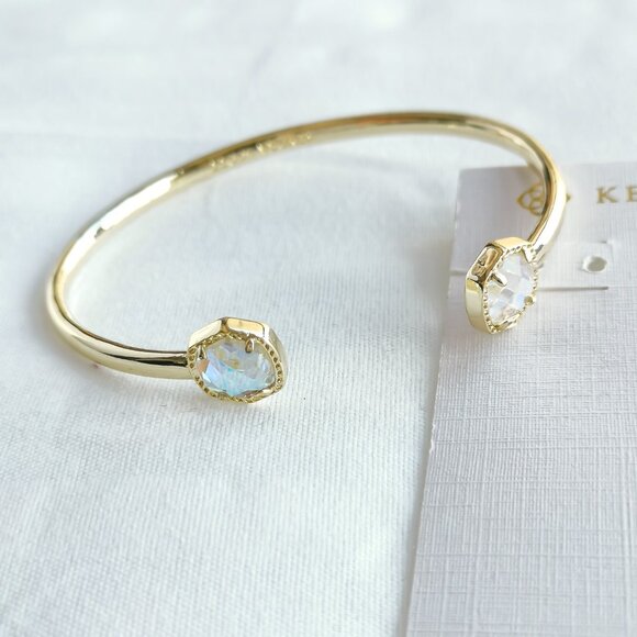Davie Gold Dichroic Glass Cuff Bracelet NEW - Picture 1 of 3